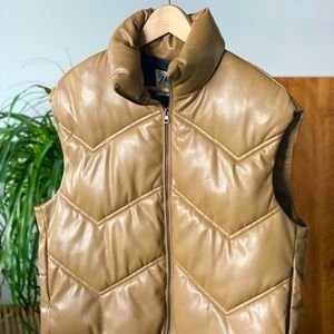 Zara Vegan Leather Puffer Vest